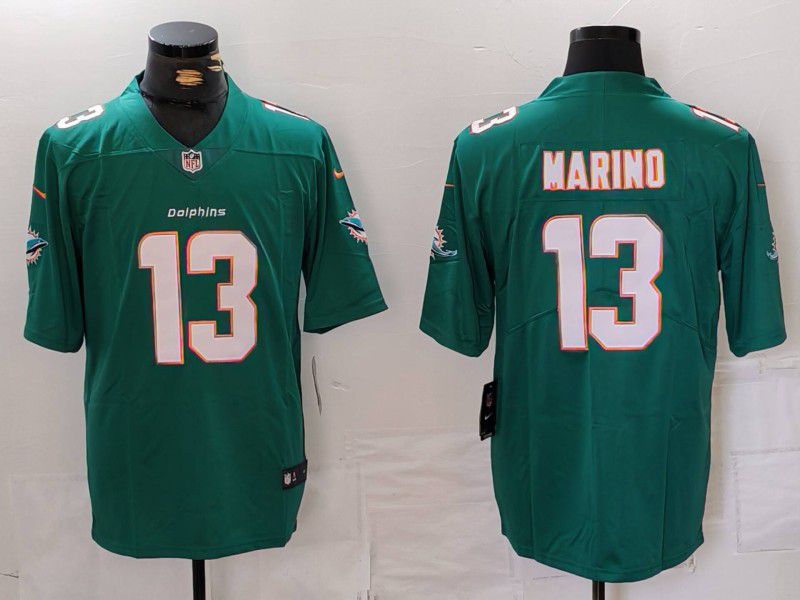 Men Miami Dolphins 13 Marino Green Second generation 2024 Nike Limited NFL Jersey style 1